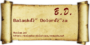 Balaskó Doloróza névjegykártya